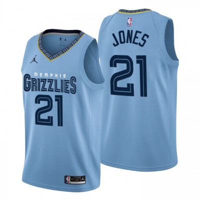 Nike Memphis Grizzlies #21 Tyus Jones Men's 2022-23 Statement Edition NBA Jersey - Blue Men's